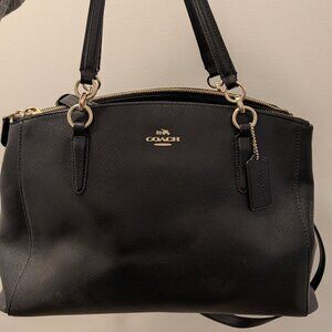 Coach Christie Carryall in Black Crossgrain Leather Gold Hardware
